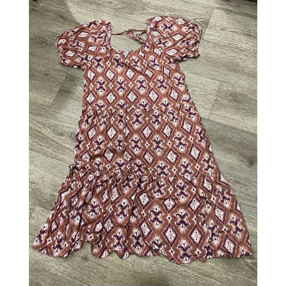Knox Rose Medium Brown Boho Oversized Dress New